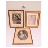 Vtg Framed Portrait, E, Emmanuel & Lovers Message
