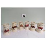 Griffith Pottery ' Last Alarm' Steins Set Of 6