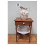 Antique Pitcher / Bowl Set & Bedside Table