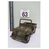 Vtg Tonka Army Jeep - 1960's Metal Body