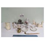 Vtg Brass Bell, Tea Pots & More