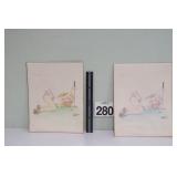 Pair Of Frank Frazetta 'Better View' Golf Prints