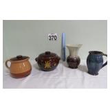 Vtg Hand Painted Bean Pot - Vase - Pitcher & More