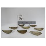 8 Mid Century Individual Pewter Ashtrays