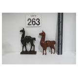Hand Carved Llamas - 1 w/ Ear Damage