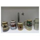 Budweiser Anheuser Busch & Distelhause Beer Mugs