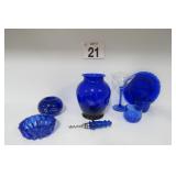 Cobalt Blue Cork Screw, Bowl, Vase & More