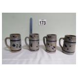 Williamsburg Salt Glazed Pottery Mugs Set Of 4