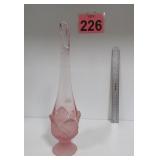 Vtg Viking Pink Glass 'Epic Petal' 15' Vase