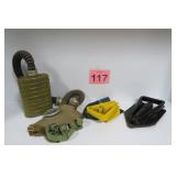 Folding Shovels & Vtg Gas Mask