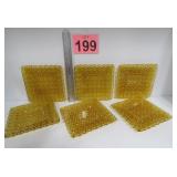 6 Vintage 7' Square Daisy Button Plates
