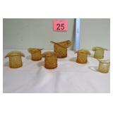 7 Fenton Daisy Button Amber Top Hats -1 w/ Chip