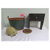 Rustic Decor w/ Towel Holder, Pig & More