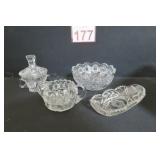 Heavy Cut Glass Vtg Bowl - Candy Dish & More