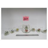 W. Virginia Glass Co Songbird Pitcher & Glass Set