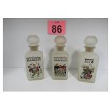 Vtg Frosted Decanters - 9' Tall