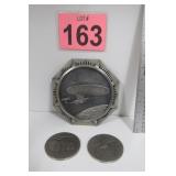 Star Trek Pewter Plate & Coasters