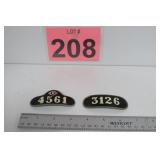Pair Of Vtg Railroad Employee Hat Badges