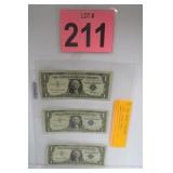 1957 Silver Certicate $1 Dollar Bills