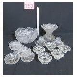Cut Glass Bowls - Candle Holders & More