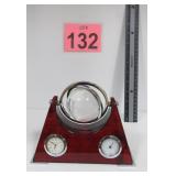 Desktop Globe w/ Clock & Thermometer