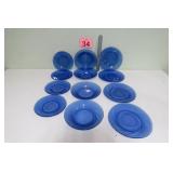 Blue Glass Plates & Bowls