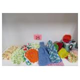 Hand Made Pot Holders, Scrubbers & Towels