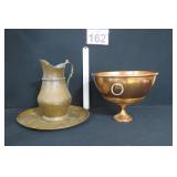 Copper Ice Bucket & Vtg Pitcher