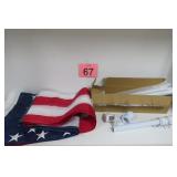 New American Flag w/ Pole & Mount