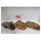 Lot Of Vintage Baseball Mitts
