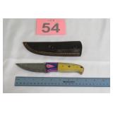 Damascus Steel Knife w/ Sheath