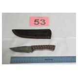 Damascus Steel Knife w/ Sheath