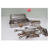 Metal Tool Box & Wrenches