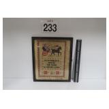 Framed Antique Sampler - Friends Houses