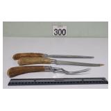Stag Handle Baker Carving Set - Stainless