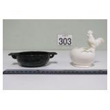 Vtg Ashtrays - Enamel Over Cast & Rooster