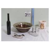 Mid-Century Brown Glaze Bowl, Ball Jar & More