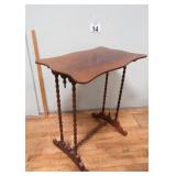 Antique Walnut Spool Bobbin Table 30' Tall