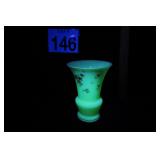 Vintage Opaline Uranium Art Glass Vase