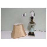 Vtg Electrified Porcelain Oil Lamp