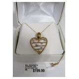 New 10kt Gold & Diamond Heart Necklace