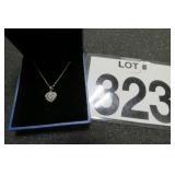 New .925 Sterling & Diamond Necklace 18'