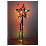 54' Grape Vine Primitive Lighted Star Tower