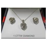 .925 Sterling Silver & Diamond  Set 1 Ct. Diamond