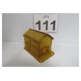 Rare Bryce Amber Glass Doghouse w/ Chip