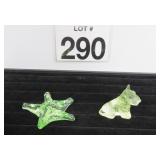 Rare Uranium Glass Starfish & Scotty Dog