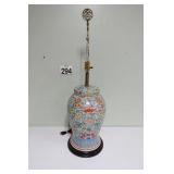 Chinese Ginger Jar Table Lamp Hand Painted 34'