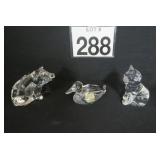 Crystal Cat, Pig & Duck - Princess House