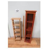 Pair Of Wood Shelf Storage Towers 42' & 33' Tall