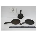 3 Cast Iron Mini Fry Pans